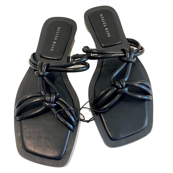 Azalea Wang Shoes - AZALEA WANG Women's Black Stetson Slip On Sandals Size 7